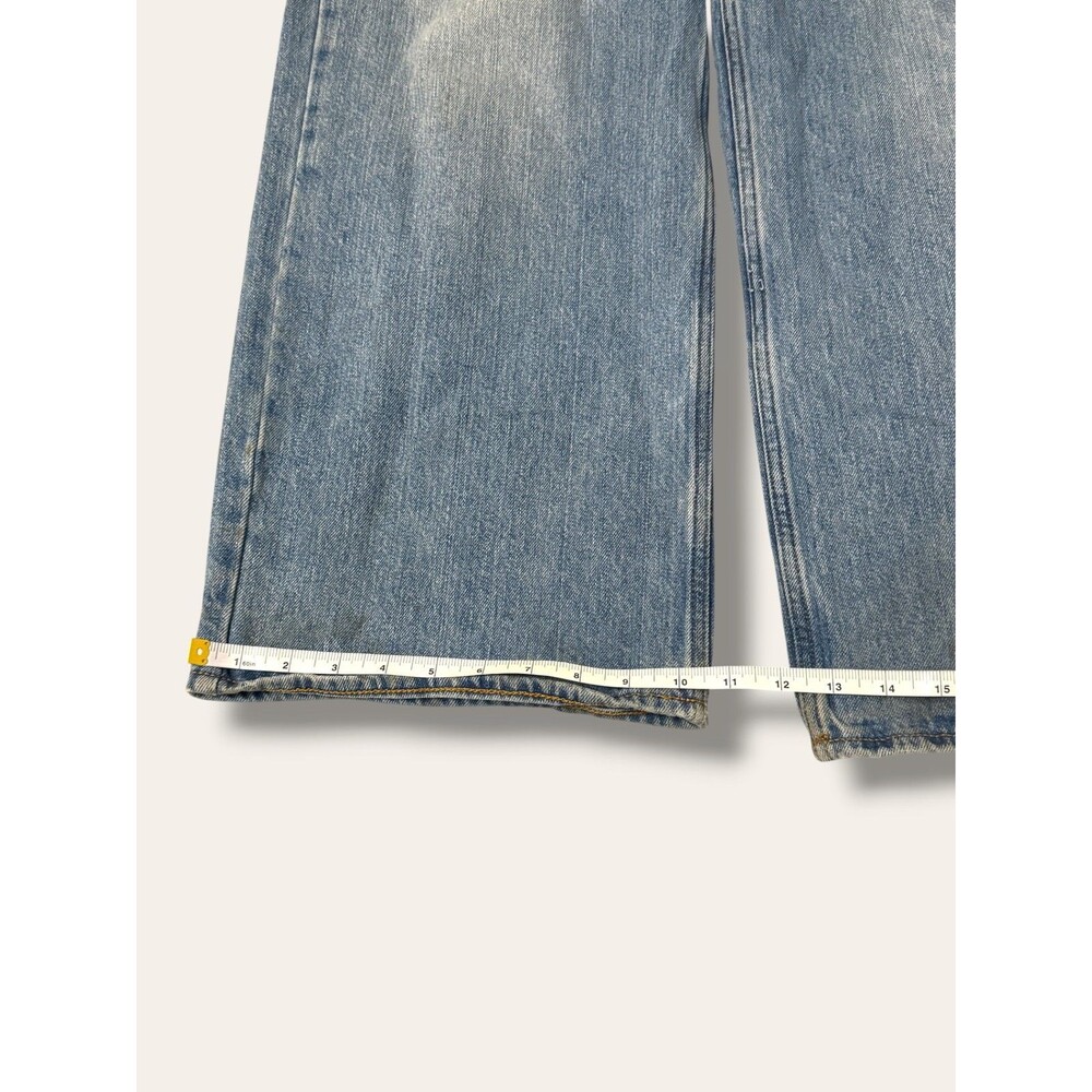 ASOS DESIGN Jeans Mens 34 30 Light Wash Relaxed Wide Leg Straight Distressed - Picture 7 of 9